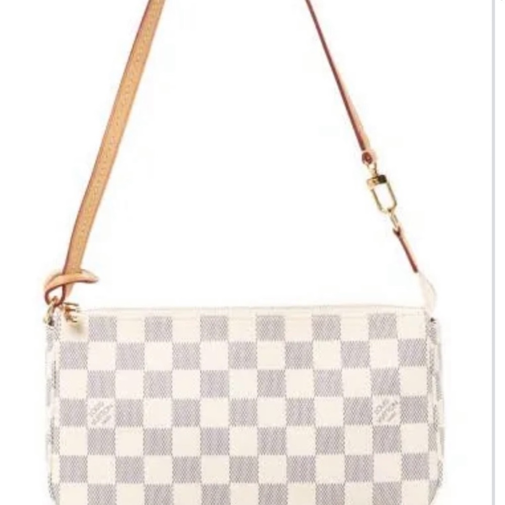 Louis Vuitton White and Gray Checkered Crossbody Bag